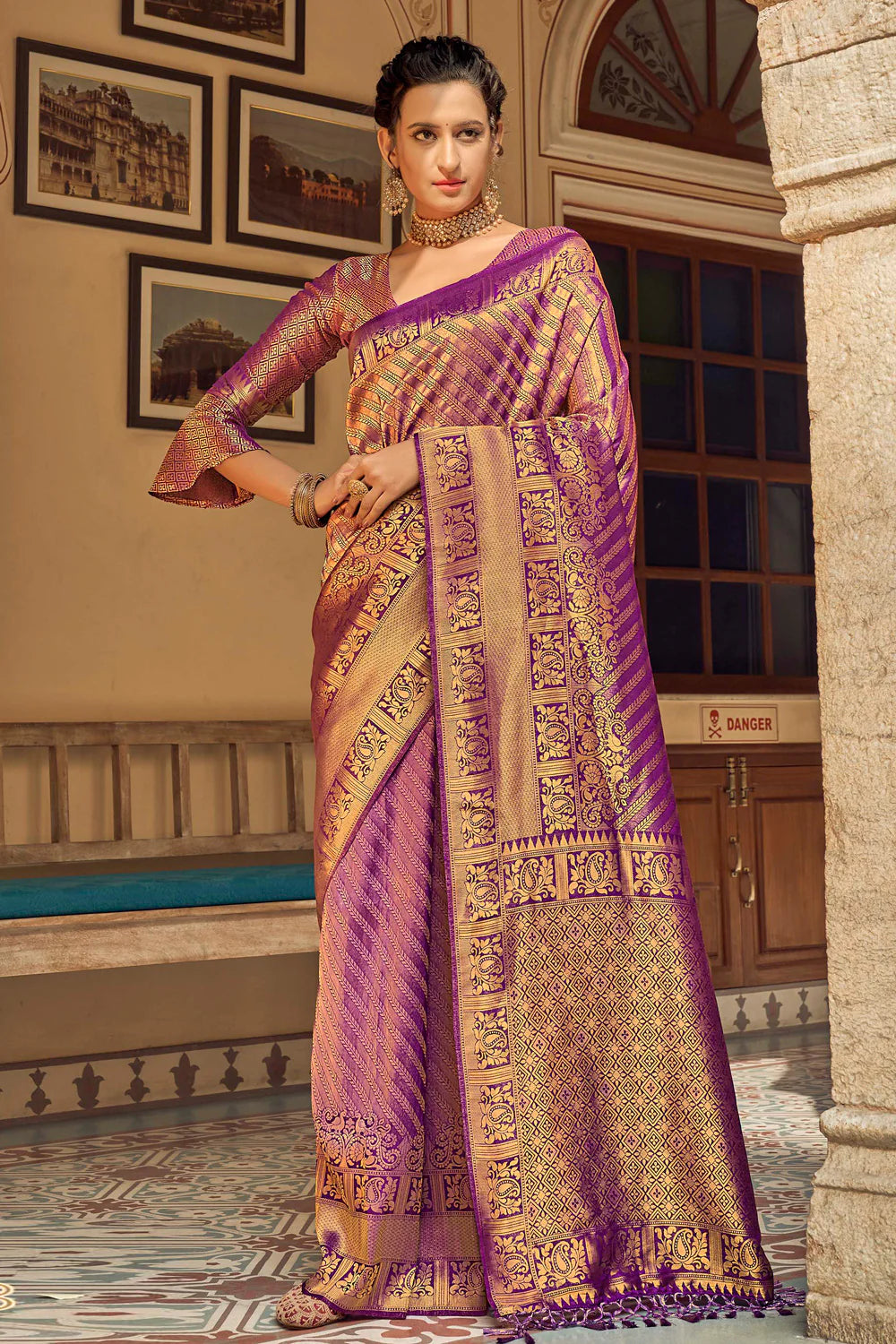 Majestic Purple Kanjivaram Silk Saree