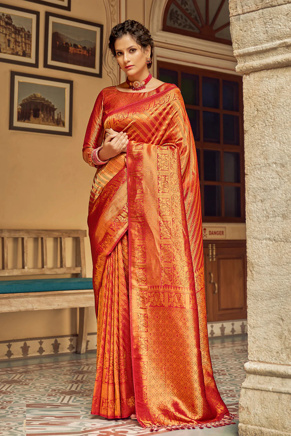 Regal Red Kanjivaram Silk Saree