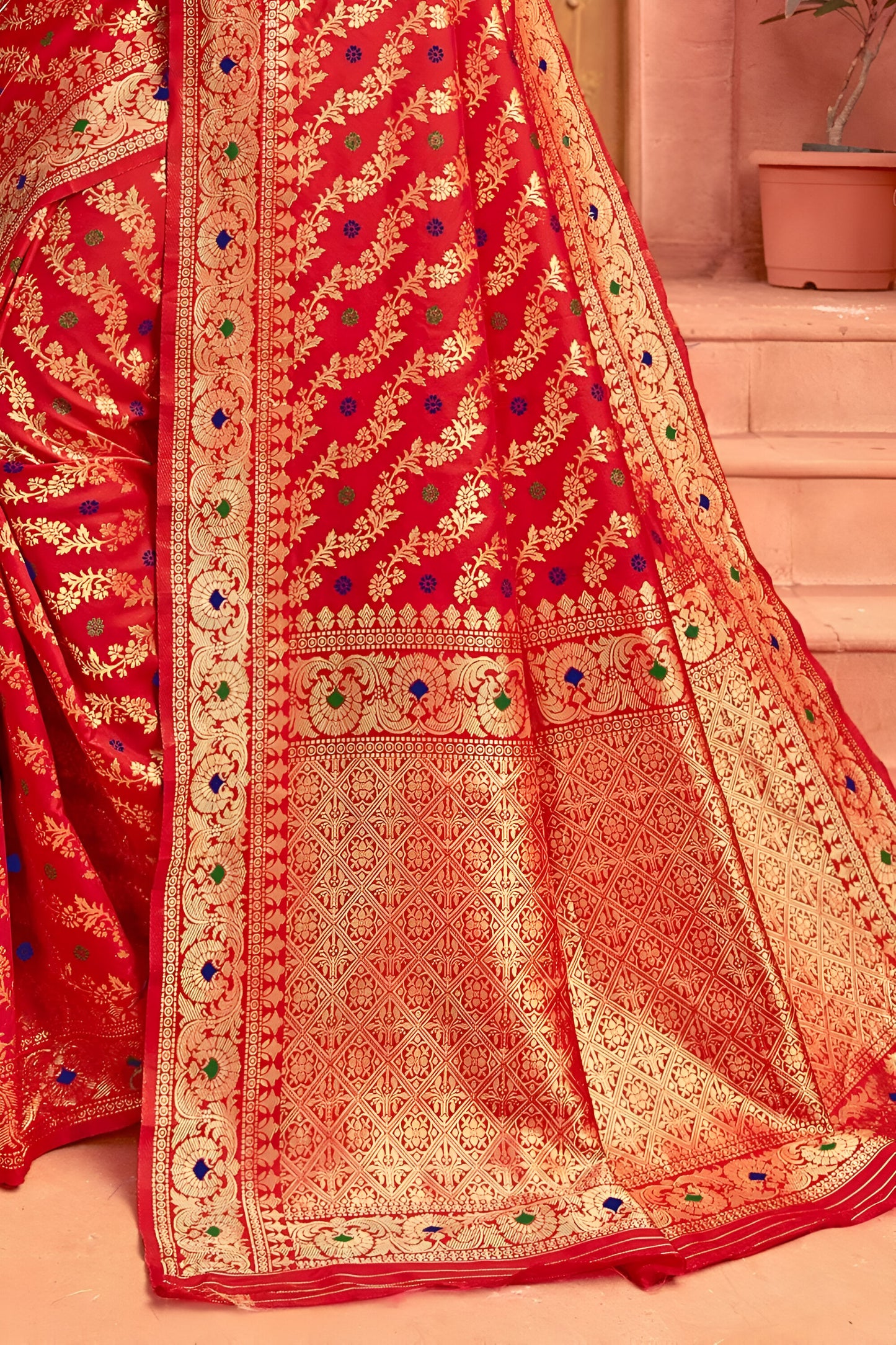 Red Banarasi Silk Saree