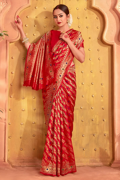 Red Banarasi Silk Saree