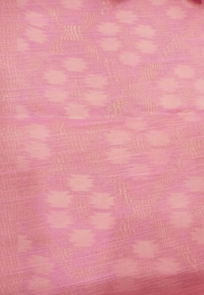 Light Pink Woven Chanderi Cotton Saree with Running Blouse