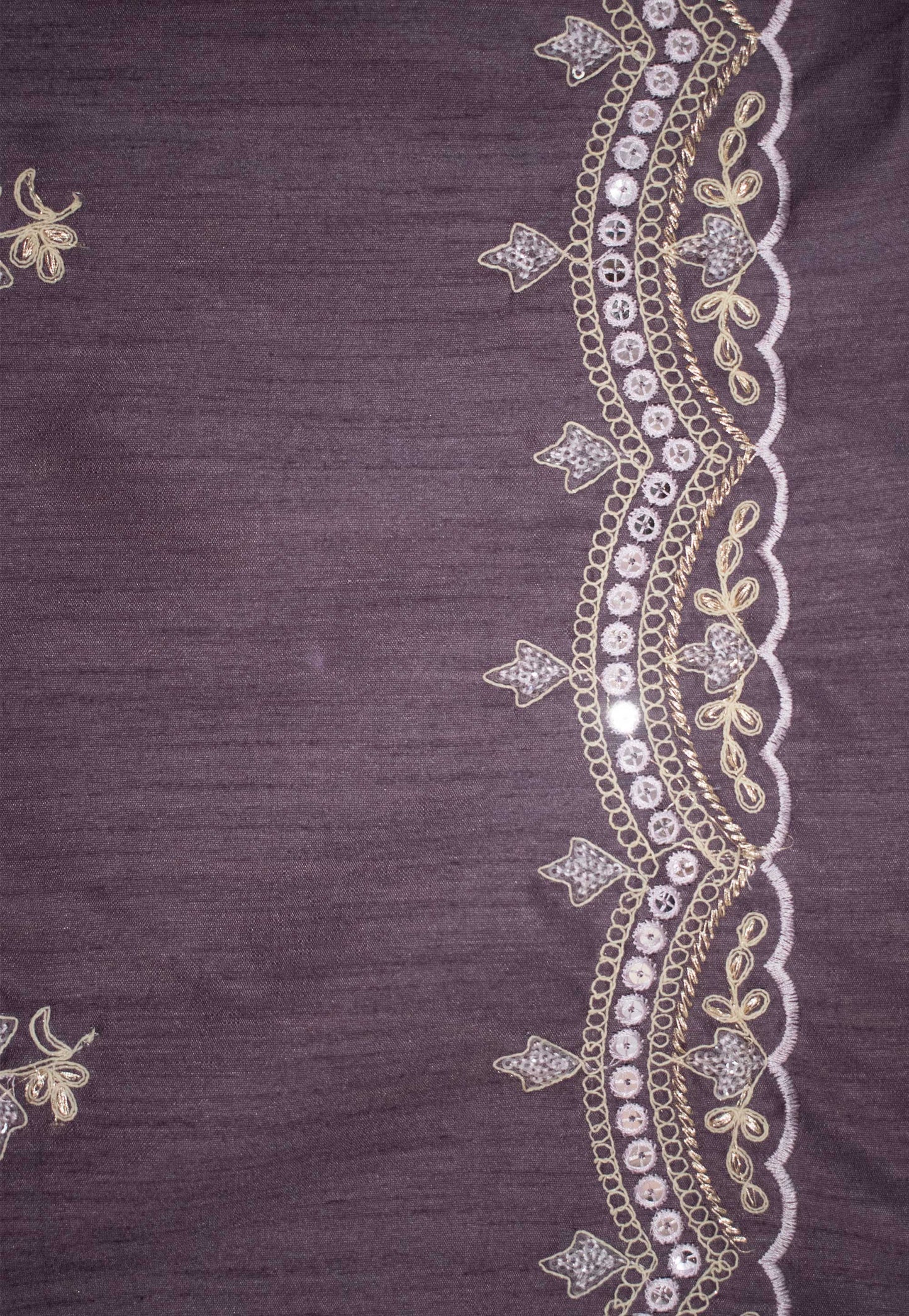 Embroidered Organza Silk Saree in Lilac