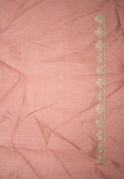 Dusty Pink Tissue Organza Saree with Elaborate Dori