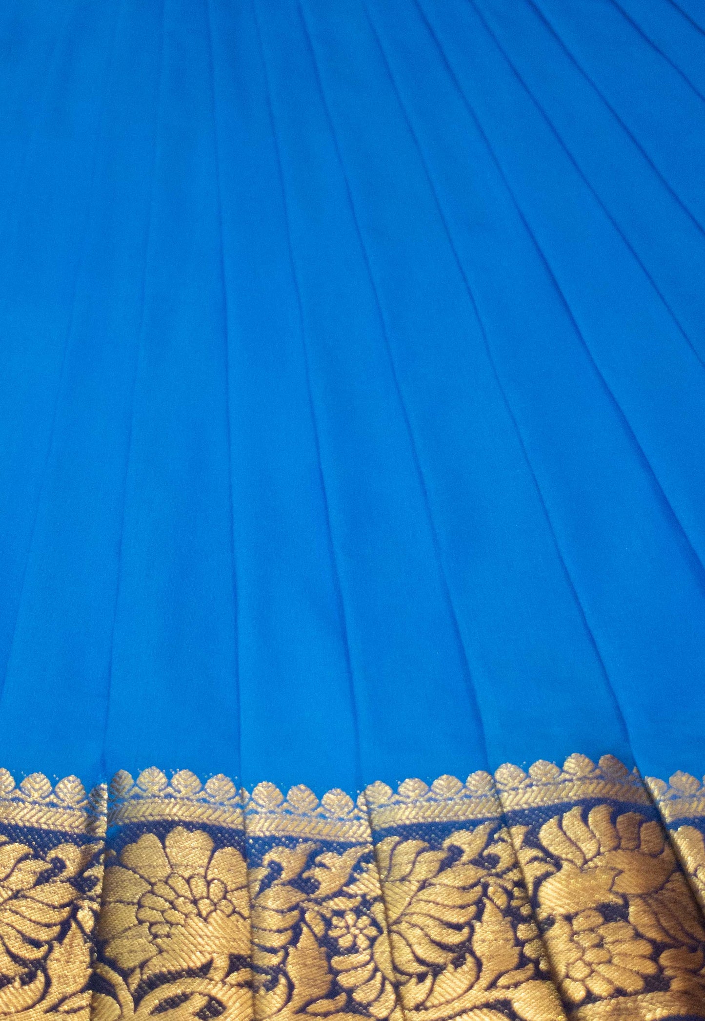 Blue Poly Silk Saree with Zari Woven Border